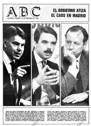 ABC MADRID 14-02-1992 página 1