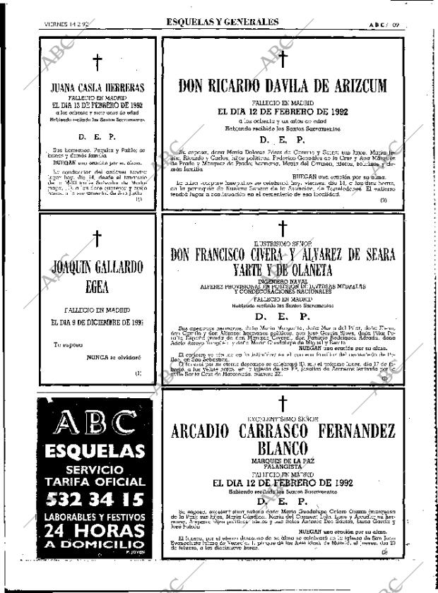 ABC MADRID 14-02-1992 página 109