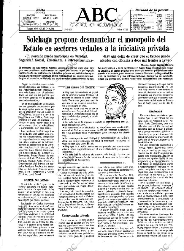 ABC MADRID 14-02-1992 página 53