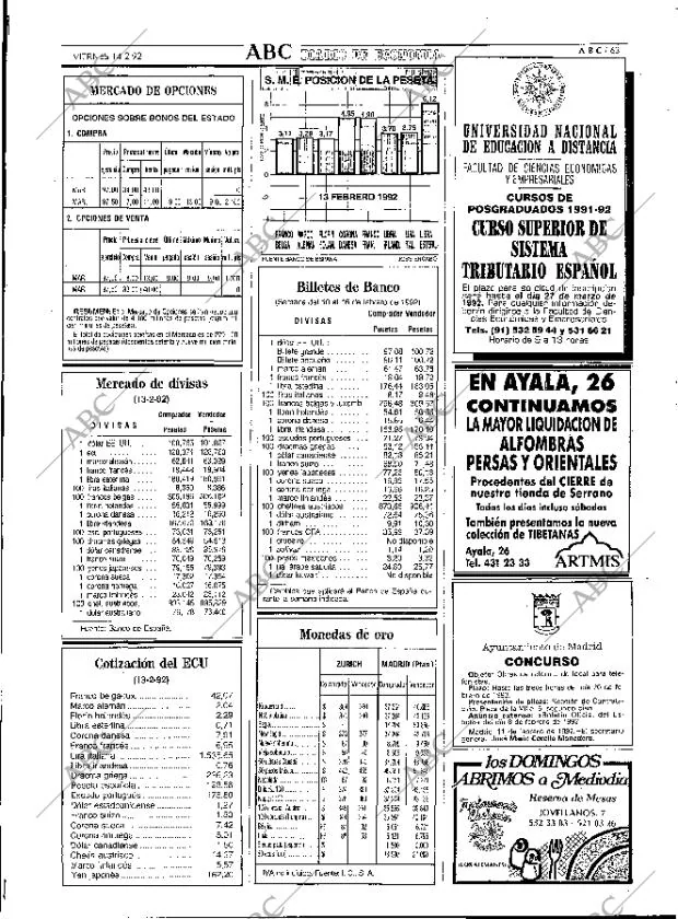 ABC MADRID 14-02-1992 página 63