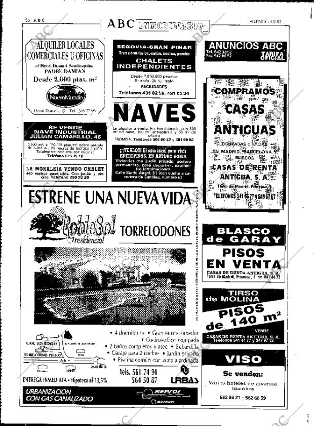 ABC MADRID 14-02-1992 página 66