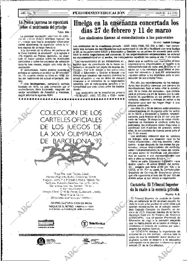 ABC MADRID 14-02-1992 página 70