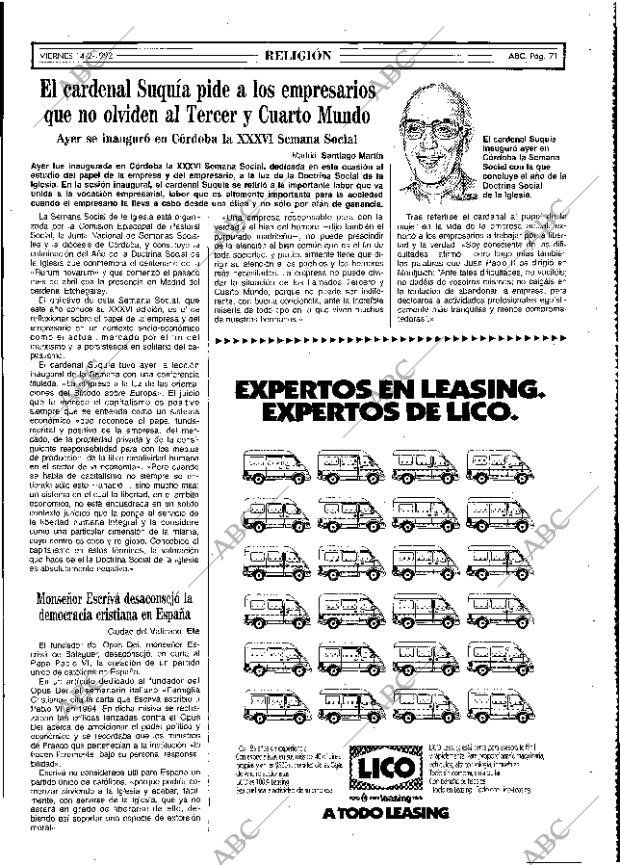 ABC MADRID 14-02-1992 página 71