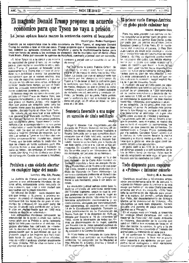 ABC MADRID 14-02-1992 página 76