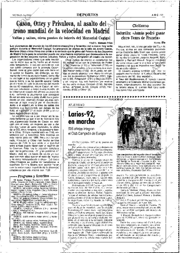 ABC MADRID 14-02-1992 página 83