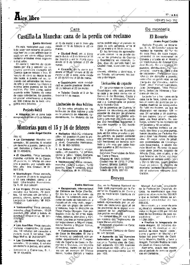 ABC MADRID 14-02-1992 página 92