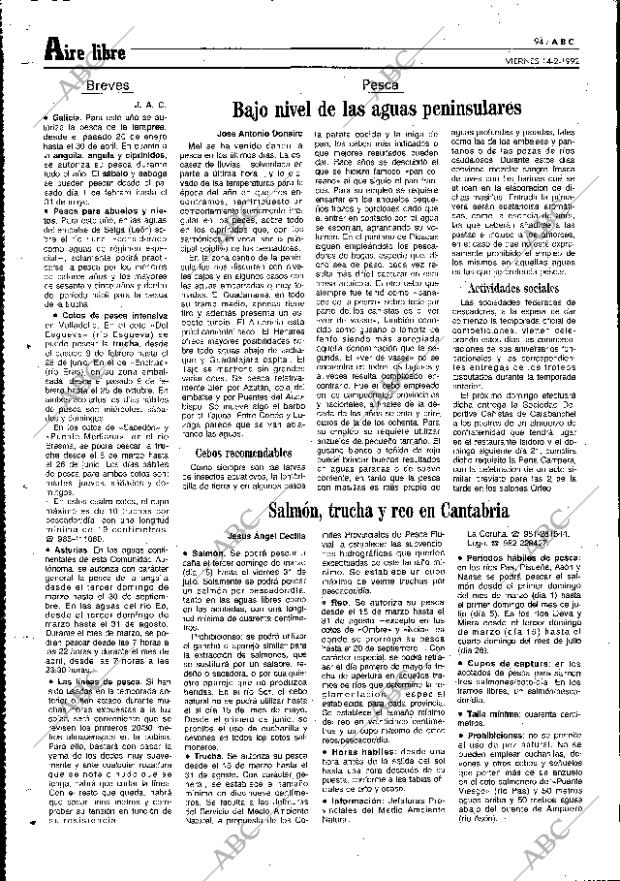 ABC MADRID 14-02-1992 página 94