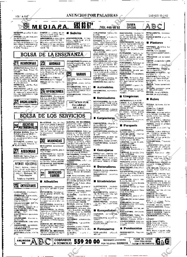 ABC MADRID 15-02-1992 página 100