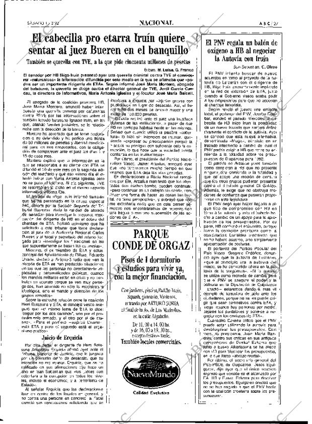 ABC MADRID 15-02-1992 página 27