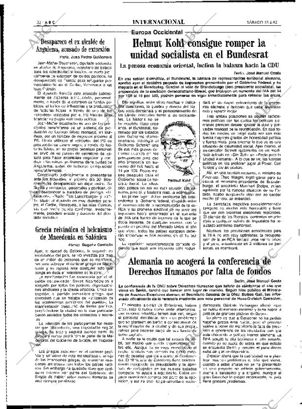 ABC MADRID 15-02-1992 página 32