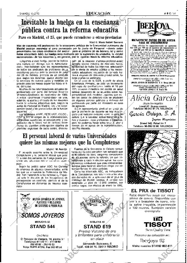 ABC MADRID 15-02-1992 página 61