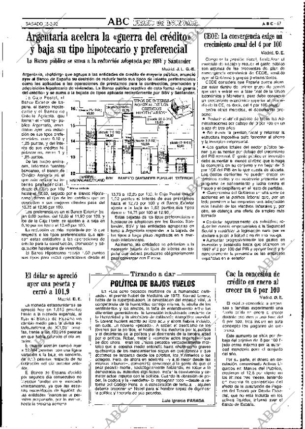 ABC MADRID 15-02-1992 página 67