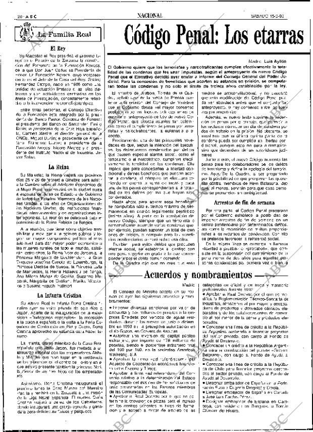 ABC SEVILLA 15-02-1992 página 20