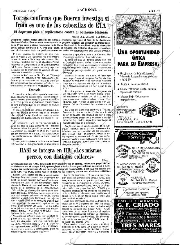 ABC MADRID 19-02-1992 página 23