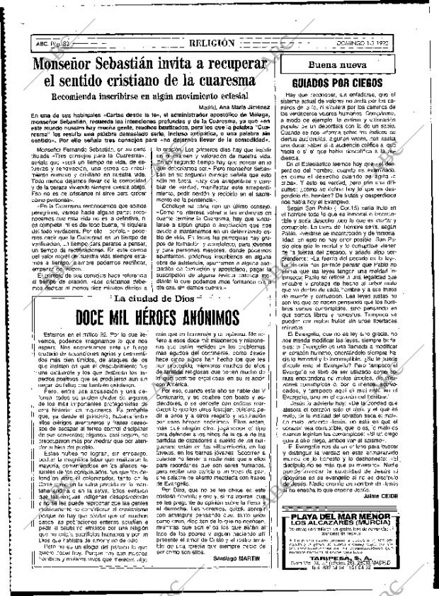 ABC MADRID 01-03-1992 página 82