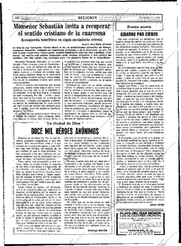 ABC MADRID 01-03-1992 página 82