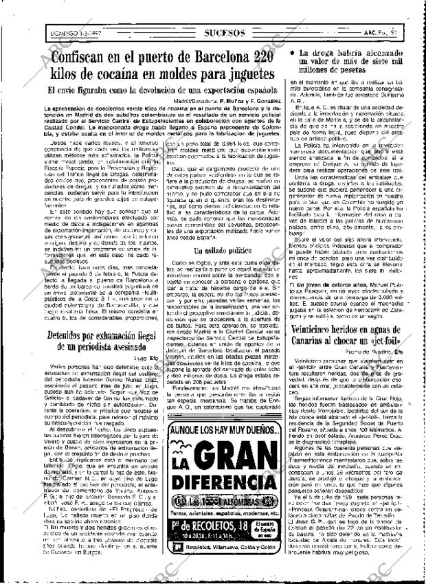 ABC MADRID 01-03-1992 página 91