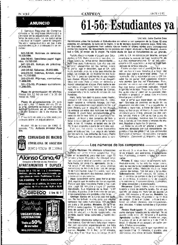 ABC MADRID 09-03-1992 página 84