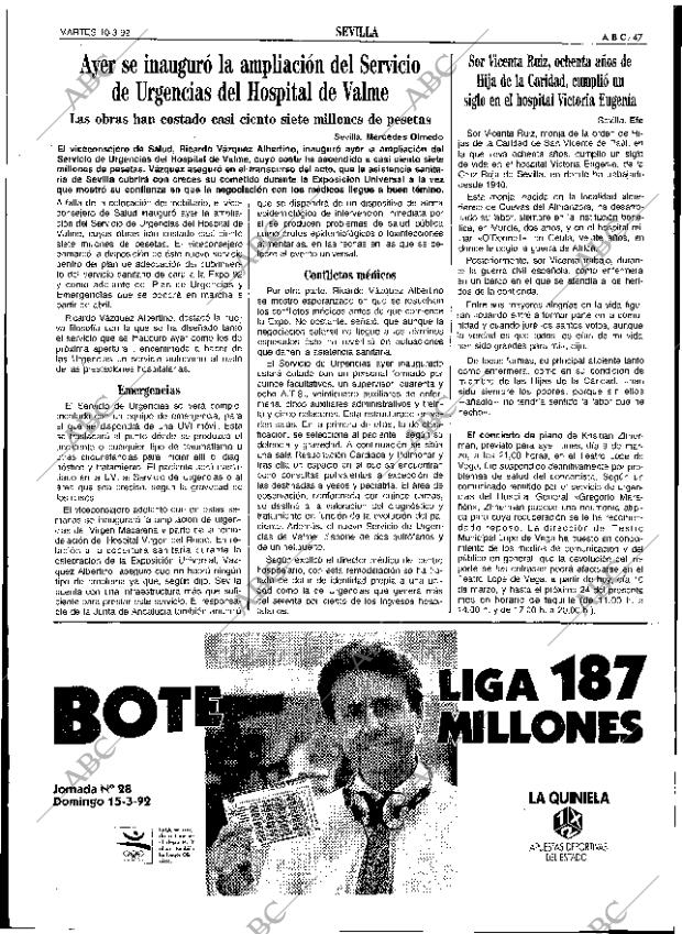 ABC SEVILLA 10-03-1992 página 47