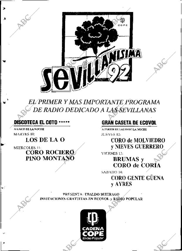 ABC SEVILLA 10-03-1992 página 98