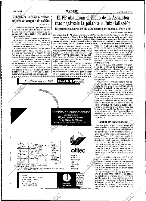 ABC MADRID 13-03-1992 página 44