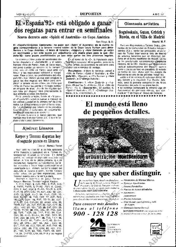 ABC MADRID 13-03-1992 página 87