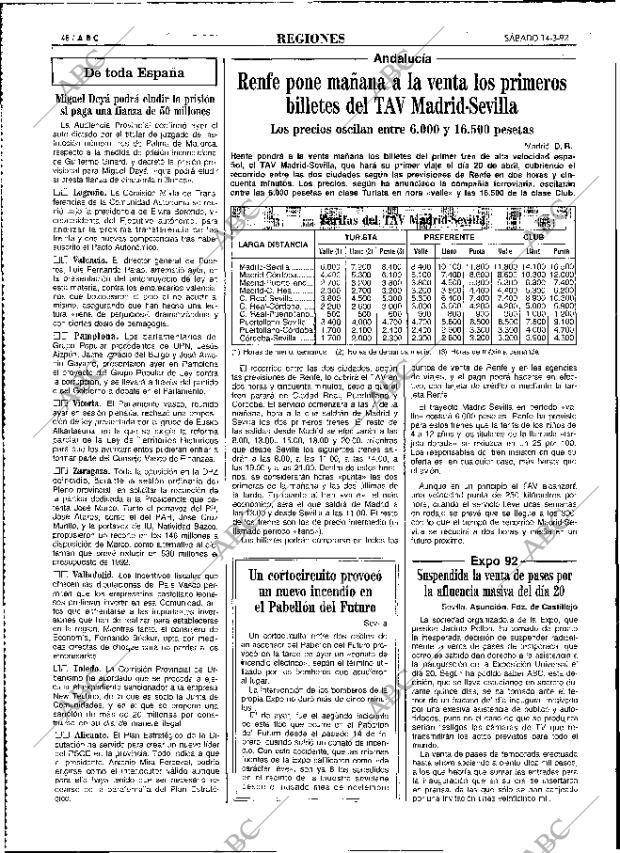 ABC MADRID 14-03-1992 página 48