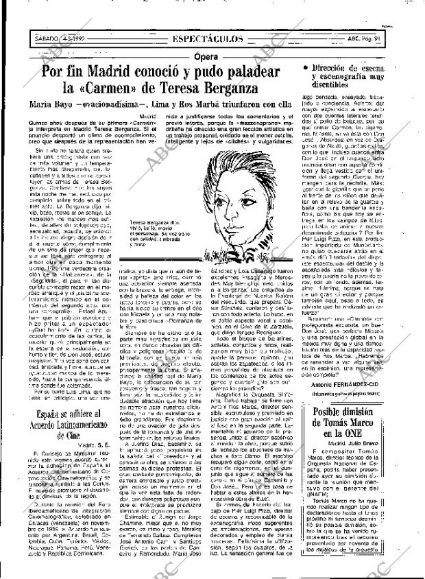 ABC MADRID 14-03-1992 página 91