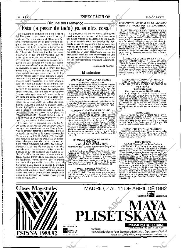 ABC MADRID 14-03-1992 página 92