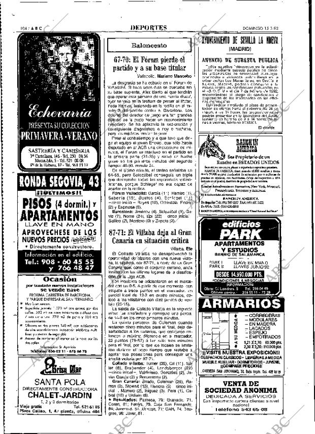 ABC MADRID 15-03-1992 página 104