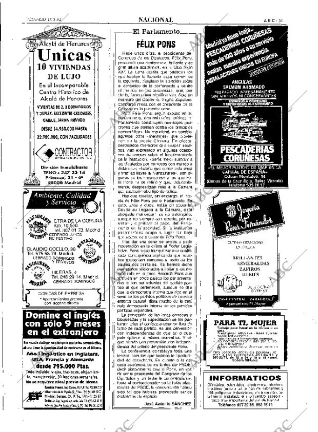 ABC MADRID 15-03-1992 página 31