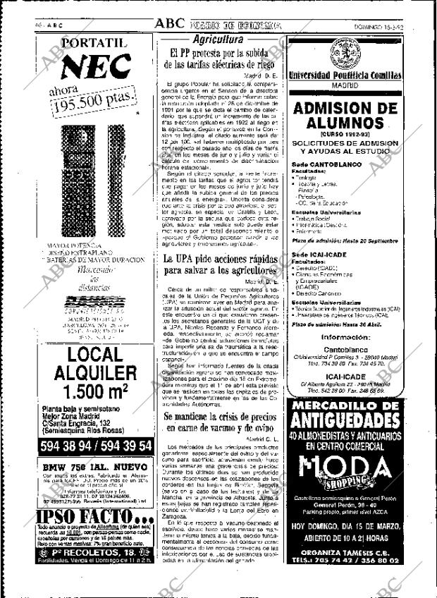 ABC MADRID 15-03-1992 página 66