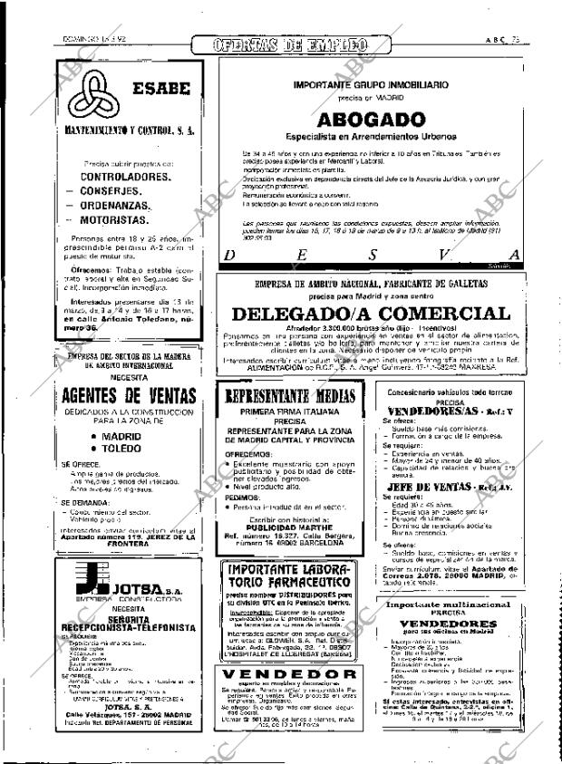 ABC MADRID 15-03-1992 página 73