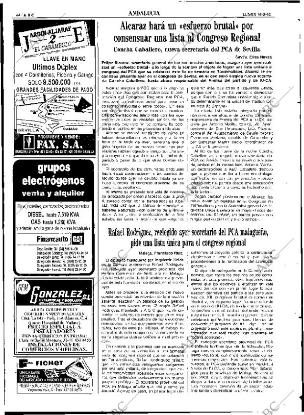ABC SEVILLA 16-03-1992 página 44