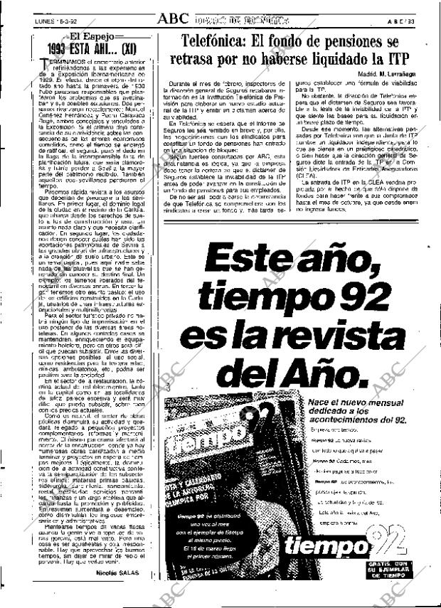 ABC SEVILLA 16-03-1992 página 93