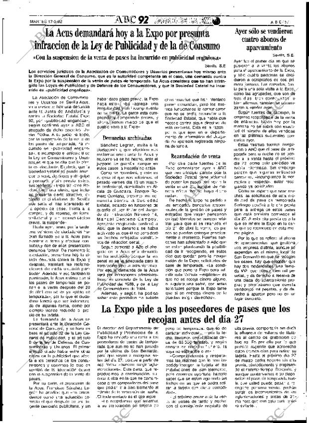 ABC SEVILLA 17-03-1992 página 57