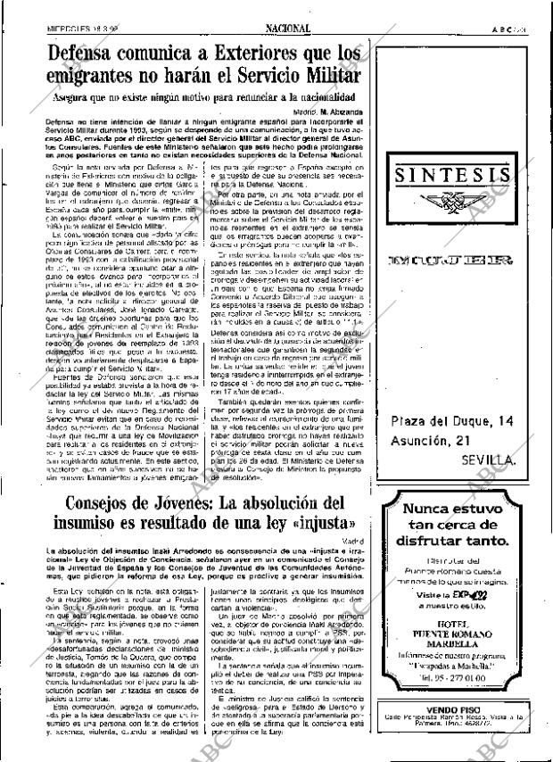 ABC SEVILLA 18-03-1992 página 23
