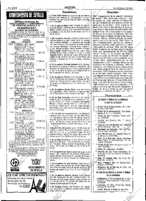 ABC SEVILLA 18-03-1992 página 42