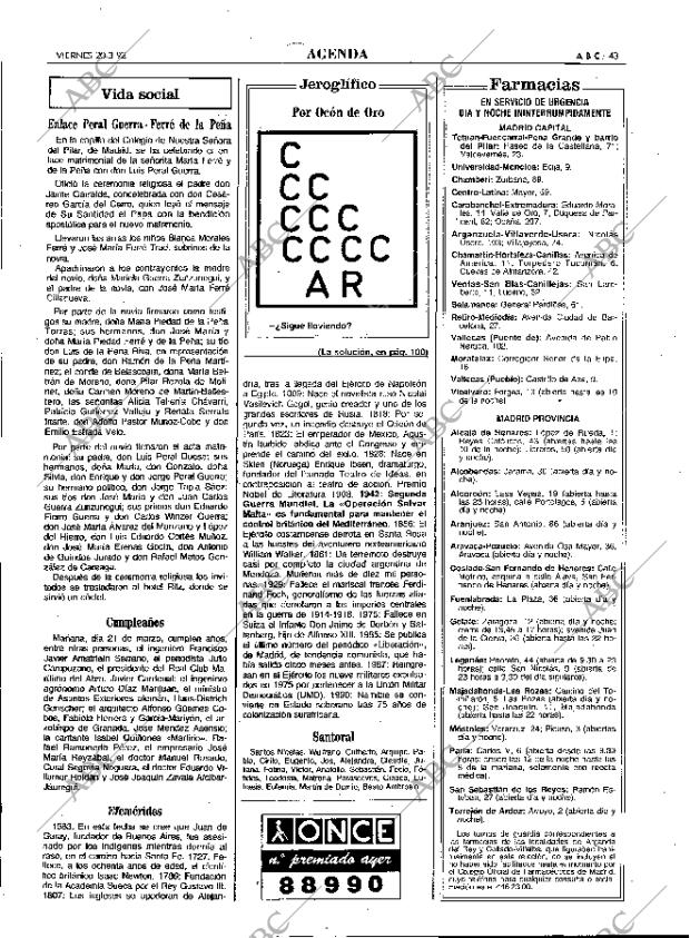ABC MADRID 20-03-1992 página 43