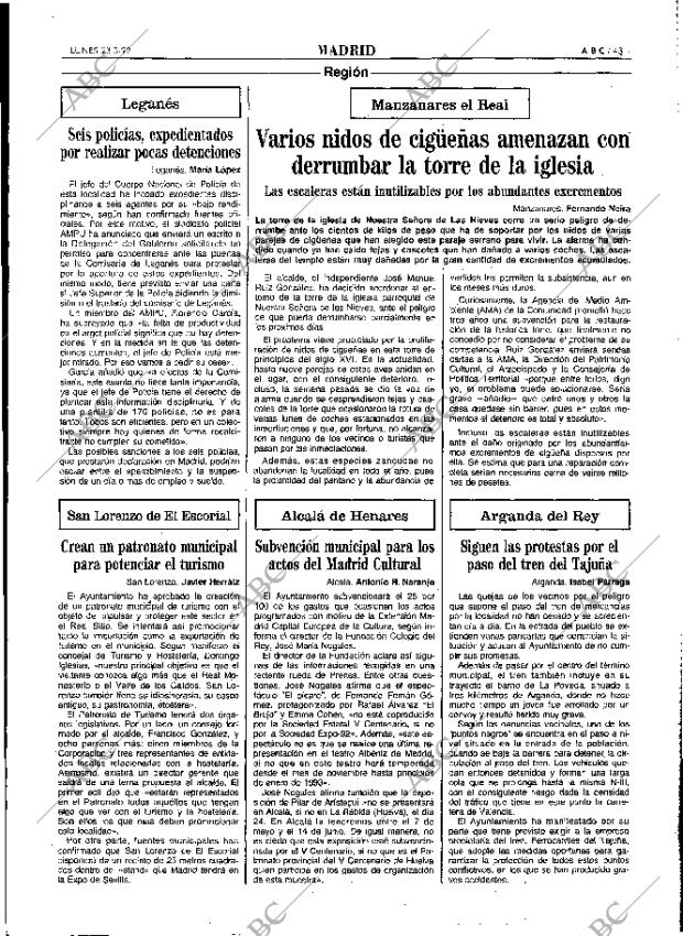 ABC MADRID 23-03-1992 página 43
