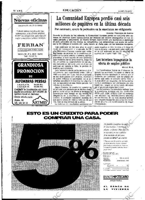 ABC MADRID 23-03-1992 página 58