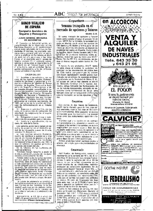 ABC MADRID 23-03-1992 página 92