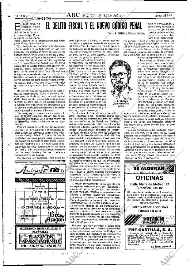 ABC MADRID 23-03-1992 página 94