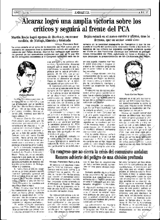 ABC SEVILLA 23-03-1992 página 31