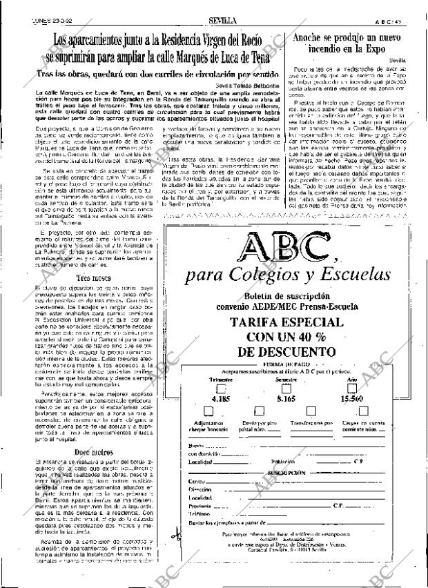 ABC SEVILLA 23-03-1992 página 43