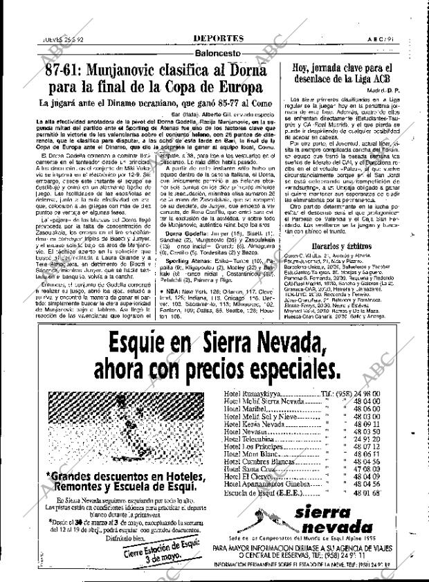 ABC MADRID 26-03-1992 página 91