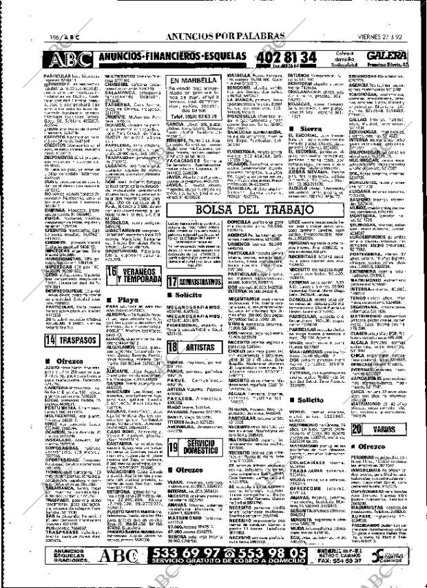 ABC MADRID 27-03-1992 página 106