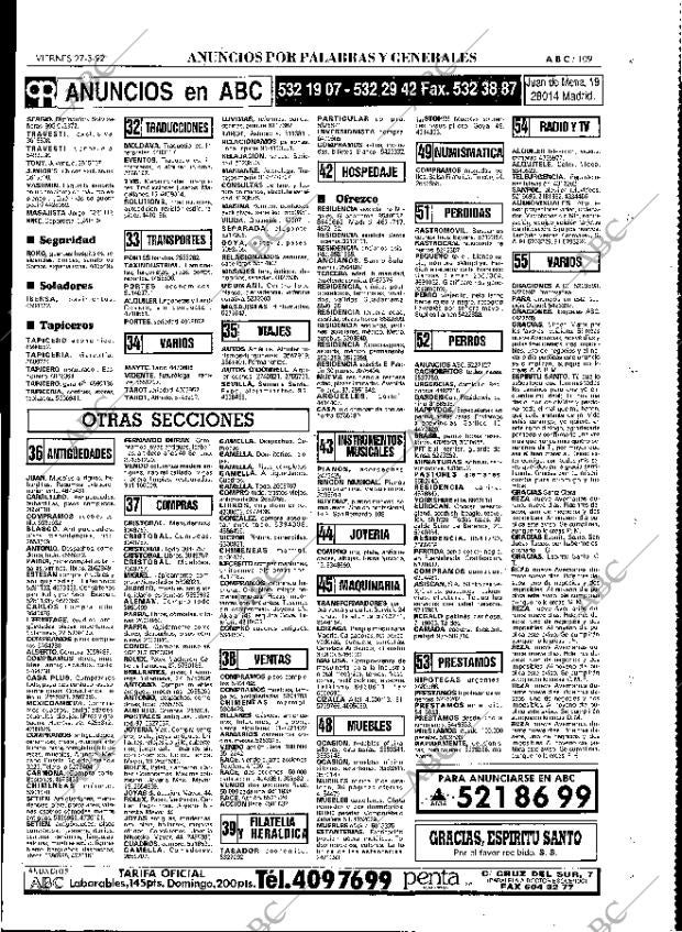 ABC MADRID 27-03-1992 página 109