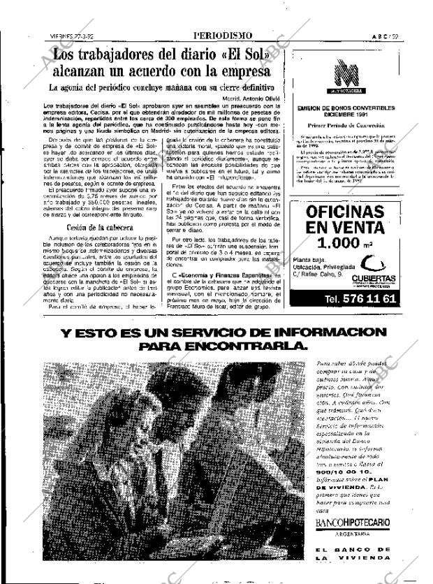 ABC MADRID 27-03-1992 página 59
