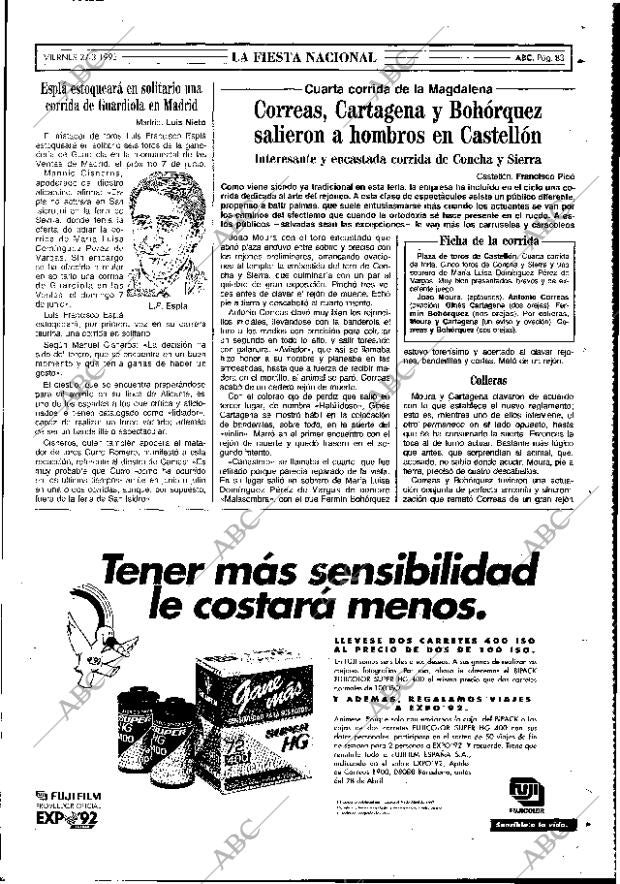 ABC MADRID 27-03-1992 página 83